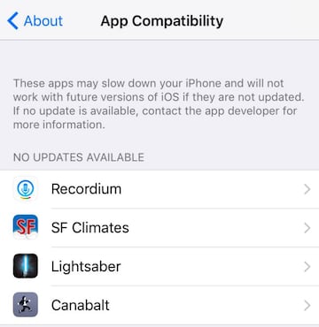 La nueva funci&oacute;n que muestra si la compatibilidad de las apps con las nuevas versiones de iOS