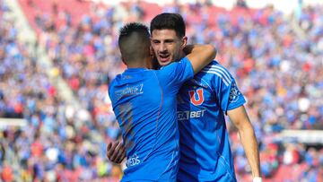 Futbol, Universidad de Chile vs Ohiggins.
Fecha 13, Liga de Primera 2025.
El jugador de Universidad de Chile Lucas Di Yorio, derecha, celebra su gol contra Ohiggins durante el partido de primera division disputado en el estadio Nacional en Santiago, Chile.
31/05/2025
Felipe Zanca/Photosport
Football, Universidad de Chile vs Ohiggins.
13st turn, 2025 First division league.
Universidad de ChileÕs player Lucas Di Yorio, right, celebrates his goal against Ohiggins during the first division match held at the Nacional stadium in Santiago, Chile.
31/05/2025
Felipe Zanca/Photosport