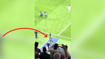De esos gestos de Pep en el Bernabéu que se recordarán durante mucho tiempo: ojo al escudo
