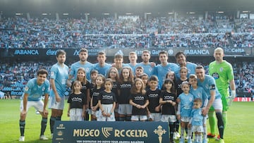 Formación inicial del Celta ante el Girona en Balaídos.