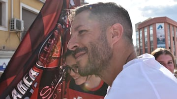 Cejudo, durante la celebración del ascenso en Puente Genil