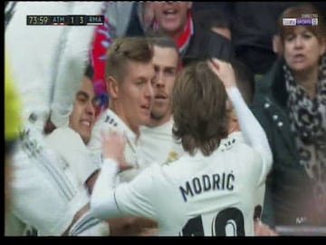 El jugador galés celebró el 1-3 del Real Madrid al Atlético de Madrid con lo que parece un feo gesto tras marcar a Oblak en el minuto 73.