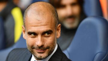 Pep Guardiola durante el partido entre Manchester City y Tottenham. 