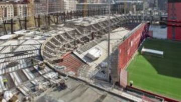 Terminada la estructura de la grada baja en San Mamés