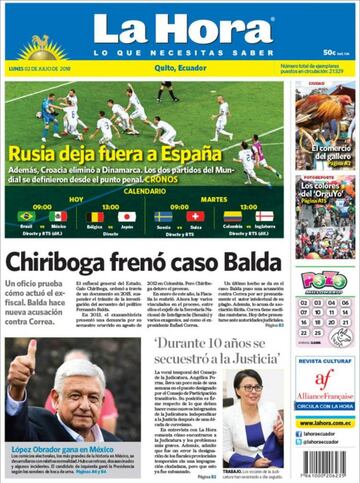 Las portadas de la prensa tras la eliminación de España