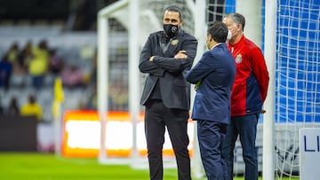 <br><br>
(I-D), Amaury Vergara Propietario, Marcelo Michael Leano Director Tecnico de Guadalajara durante el partido America vs Guadalajara, Correspondiente a la Jornada 10 del Torneo Apertura Grita Mexico A21 de la Liga BBVA MX, en el