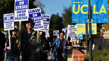 The largest strike this year is taking place in California with 48,000 academic workers from the state university system taking to the picket line.