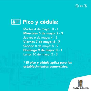Pico y cédula en Medellín y Barranquilla hoy, sábado 8 de mayo: horarios, medidas, rotación y restricciones