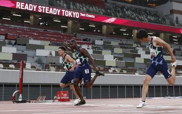 Olympics - Tokyo 2020 Olympic Games Test Event - Athletics - Olympic Stadium, Tokyo, Japan - May 9, 2021 Justin Gatlin of the U.S. wins the men's 100m final REUTERS/Issei Kato