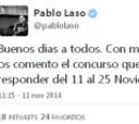 Laso sortea en Twitter ir a cenar sushi con él y un acompañante