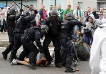 Los seguidores del Legia la lían en las calles de Madrid