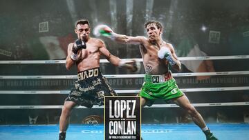 Cartel del choque por el FIB del pluma entre Luis Alberto 'El Venado' L¨®pez y Michael Conlan.