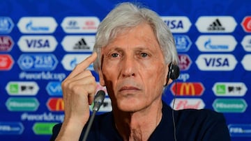 Colombia&#039;s coach Jose Pekerman holds a press conference at the Kazan Arena in Kazan on June 23, 2018, on the eve of the Russia 2018 World Cup Group H football match between Poland and Colombia. / AFP PHOTO / Luis Acosta