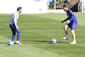 Koke en el entrenamiento del Atlético del Madrid.