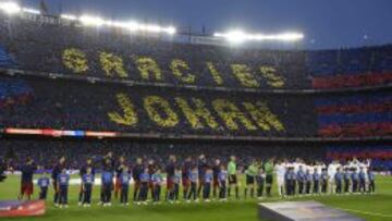 Homenaje a Johan Cruyff en el Camp Nou.