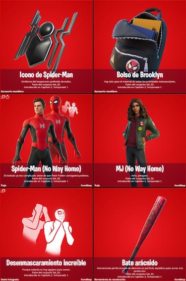 Fortnite x Spider-Man: No Way Home; skins de Tom Holland y Zendaya ya disponibles
