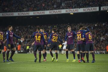 4-1. Denis Suárez celebró el cuarto gol.gol.