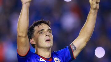 Lorenzo Faravelli of Cruz Azul during the Semifinals second leg match between Cruz Azul and Monterrey as part of the Torneo Clausura 2024 Liga BBVA MX at Ciudad de los Deportes Stadium on May 19, 2024 in Mexico City, Mexico.