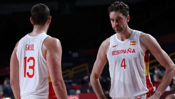 Marc y Pau, en el partido ante Eslovenia.