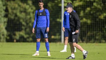 Juan Antonio Anquela, durante una sesión de entrenamiento.