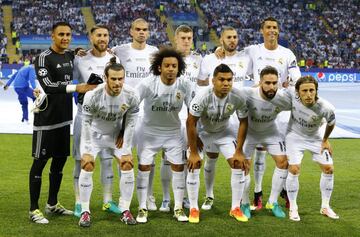 El once inicial del Real Madrid. 