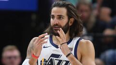 Ricky Rubio, durante un partido de los Utah Jazz.