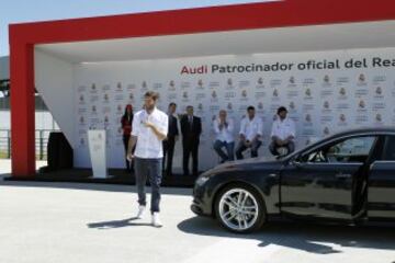 Rudy Fernández, durante la entrega de coches oficiales Audi a toda la plantilla de baloncesto al completo, que ha tenido lugar junto al estadio Alfredo Di Stéfano.