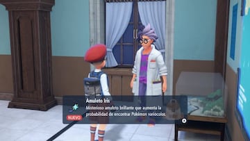 La otra recompensa por completar la PokéDex es el Amuleto Iris