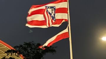 Banderón roto por un vendaval en el Metropolitano.
