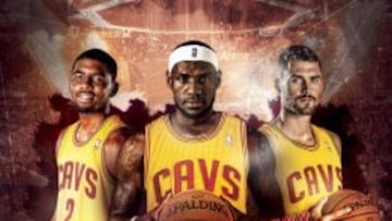 Kyrie Irving, LeBron James y Kevin Love, el &#039;big three&#039; de los Cavs.