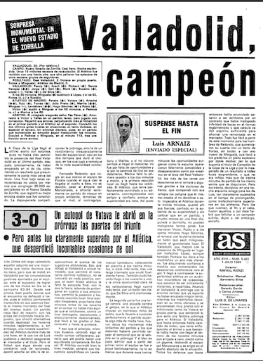 Así contó AS la consecución de la Copa de la Liga del 84