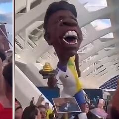 Burla a Vinicius en las Fallas: se ceban contra el ninot de Vini con gritos y cánticos