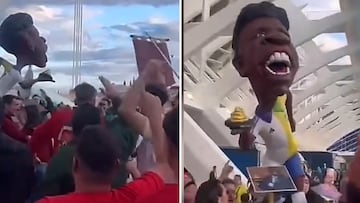 Burla a Vinicius en las Fallas: se ceban contra el ninot de Vini con gritos y cánticos