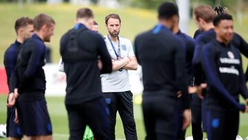 El seleccionador de Inglaterra, Gareth Southgate, en un entrenamiento.