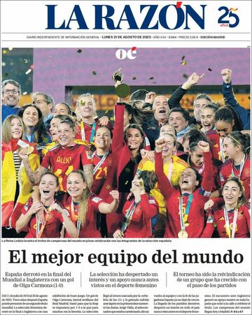 La prensa española, orgullosa de sus campeonas del mundo