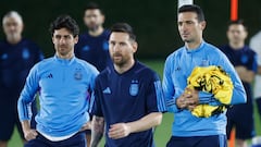 Leo Messi, Aimar y Scaloni.