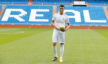 Reinier, durante su presentación en el Bernabéu.