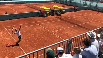 Entrenamiento al sol: así se ejercita Delpo en Madrid