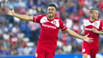 Enrique Triverio festejó así su gran anotación ante Cruz Azul.