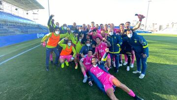 Las Palmas celebr&oacute; el triunfo en Fuenlabrada.