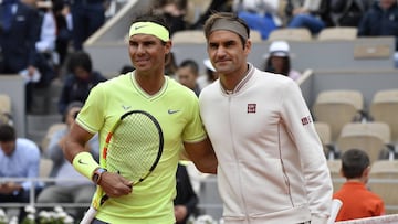 Rafa Nadal y Roger Federer, en Roland Garros.