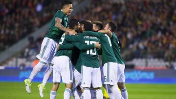 Photo during the Friendly Match Date FIFA Belgium vs Mexico from King Balduino Stadium, pictured:
 
 Foto  durante el partido Amistoso Fecha FIFA Belgica vs Mexico desde Estadio Rey Balduino en Bruselas Belgica, en la foto:  Gol Hirving Lozano Mexico
 
 10/11/2017/MEXSPORT/Eric Alonso