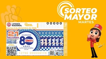 Descubre los resultados del Sorteo Mayor 3995 que realizó la Lotería Nacional hoy martes 2 de diciembre del 2025.