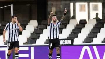 Millán celebra su quinto gol de la temporada.