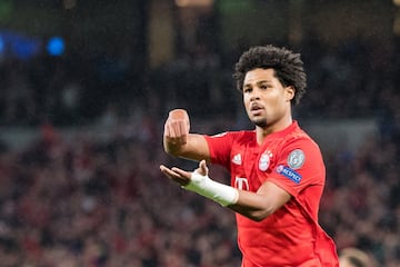 01 October 2019, England, London: Bayern Munich's Serge Gnabry celebrates scoring his side's third goal during the UEFA Champions League Group B soccer match between Tottenham Hotspur and Bayern Munich at Tottenham Hotspur Stadium. 

01/10/2019 ONLY FOR