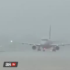 Watch: Plane hit by lightning on airport tarmac