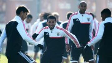 Garay se entrena en Lisboa.