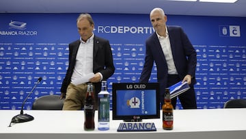 El futuro consejero del Depor Carlos Ballesta y Fernando Soriano, nuevo director deportivo.