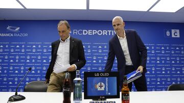 El futuro consejero del Depor Carlos Ballesta y Fernando Soriano, nuevo director deportivo.