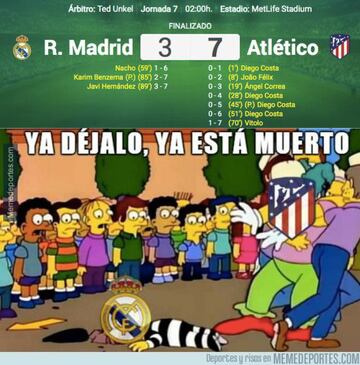 Los mejores memes de la goleada del Atleti al Madrid